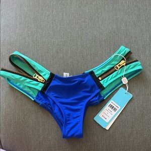 Beach Bunny Blue and Green Bikini Bottom